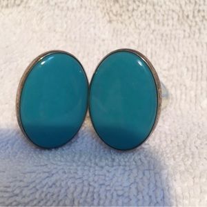 Antique Turquoise screw back earrings